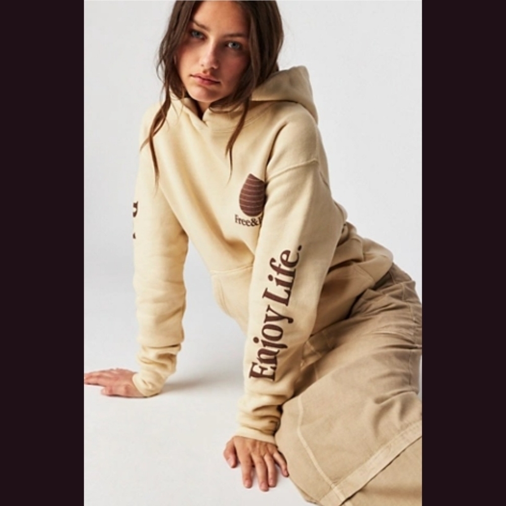 Free People Free & Easy Three Palms Hoodie Sweatshirt Dont Trip
